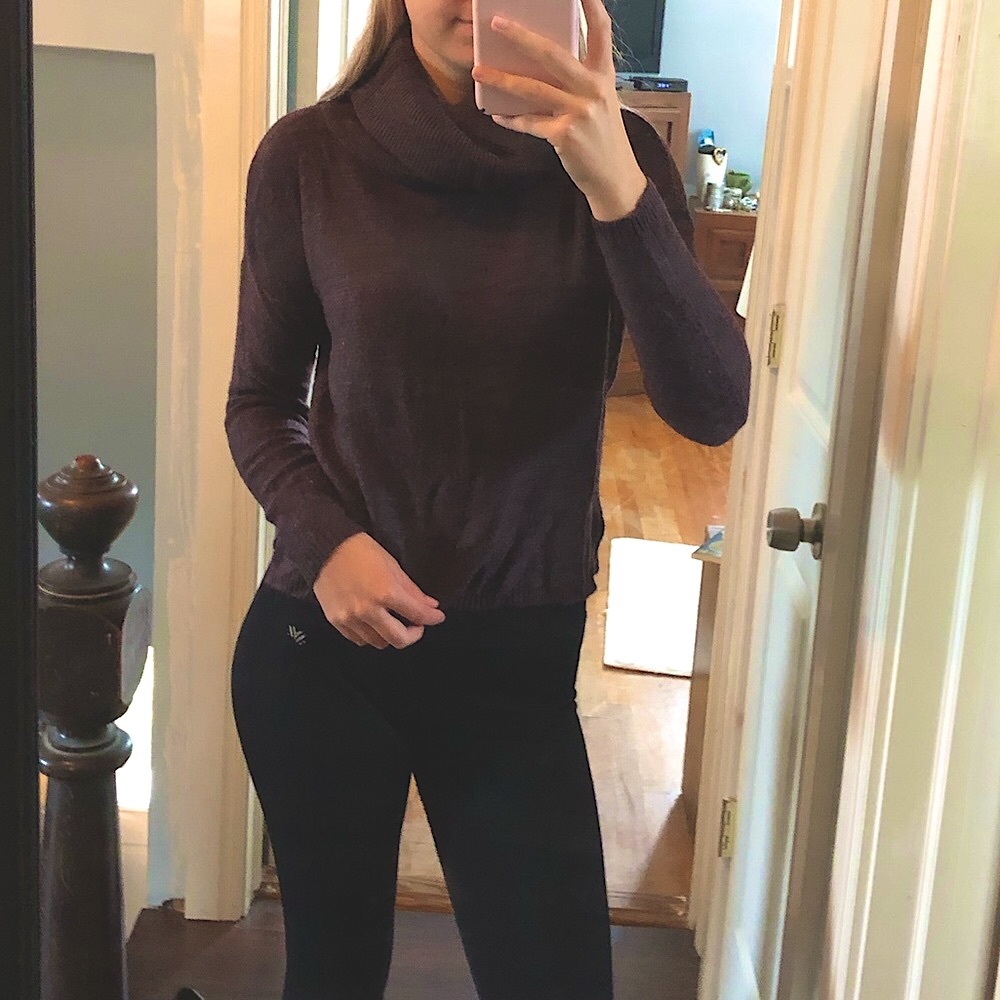 💜2/$15💜Purple Cowl Neck Sweater - Picture 2 of 5